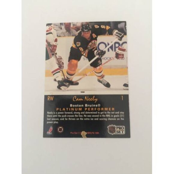 1991-92 Pro Set Platinum Cam Neely Boston Bruins #1 (MISC1) - Picture 2 of 2
